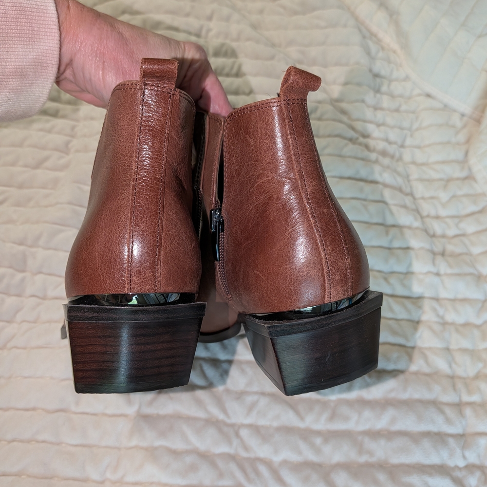 Nine West Brown Pointed Toe Ankle Booties - Picture 3 of 8